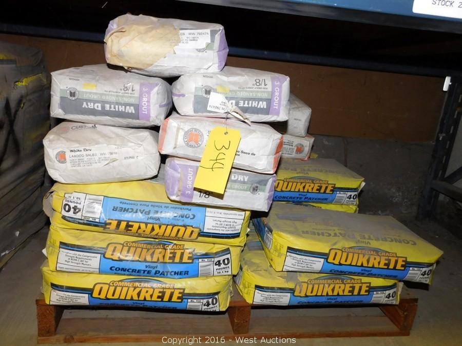 West Auctions Auction Construction Equipment, Tools and Supplies ITEM Pallet of Quikrete