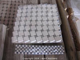 Crate of Arcadian Stone Collection Micro Mosaic Border 12"x12"