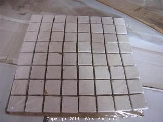 Crate of Arcadian Stone Collection 1.5" Format Mosaic Tile Crema Tumbled 12"x12"