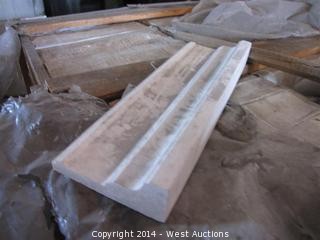 Crate of Arcadian Stone Collection Cornice Stone Molding Crema Honed 4"x12"x1.5"