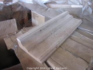 Crate of Arcadian Stone Collection Corner Stone Molding Travertine Light Honed 4"x12"x1.5"