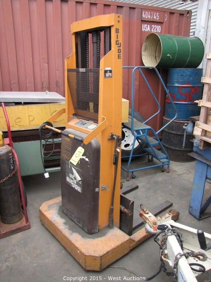 West Auctions Auction Machinery Tools And Equipment From Bay Area Machine Shop Item Big Joe 1518 T9 1500lbs Forklift