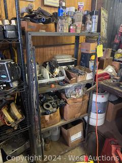 Rack And Assorted Contents, Electronic Parts, And More