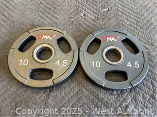 (2) 10lbs UMAX Rubber Grip Plate