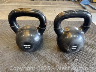 (2) 45lbs Kettlebells