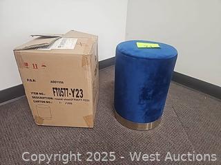 Velvet Navy Stool