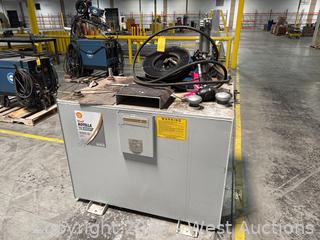 Steel Oil Storage Tank With Pump, Dispensing Gun And Approximately 200 Gallons 10W-30