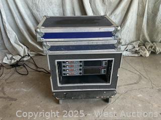 (2) Apogee Dpa 2rv Amplifiers In A Rolling Rack