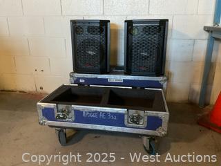 2 Apogee AE-3s2 Speakers In Road Case