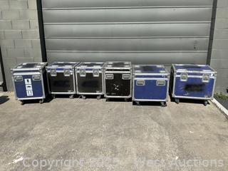 6 Empty Road Cases Rolling