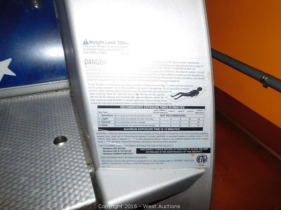 West Auctions Auction Tanning Salon Liquidation ITEM Velocity HP