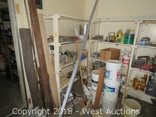 Contents of Shelves - Paints, Solvents, and More