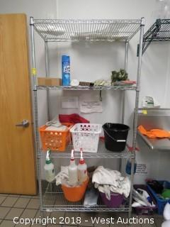 Metro Rack with 6’x3’x1.5’ Stainless Steel Shelf with Contents