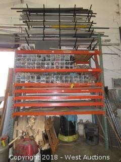 Contents of Pallet Rack; PVC Pipe, Chemcut Rollers and Parts, Rollers and More