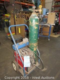 Lincoln Idealarc SP-100 Arc Welder with Cart and Bottle