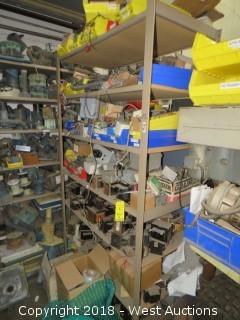 Shelves and Contents - Transformers, Circuit Breakers, Wiring, Components