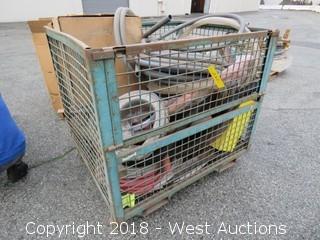Rolling Steel Wire Cart with Contents of Tubing