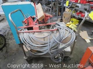 Rolling Steel Wire Shop Cart and Contents