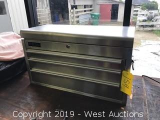 NuSteel Toolbox with Contents: Socket Sets, Screwdrivers, Allen Wrenches, Socket Wrenches, Rubber Mallet