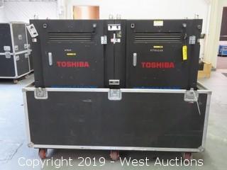 (4) FOR PARTS Toshiba TRV2013E 13mm 47"x31" Virtual Outdoor LED Video Displays With Road Case (No Lid)