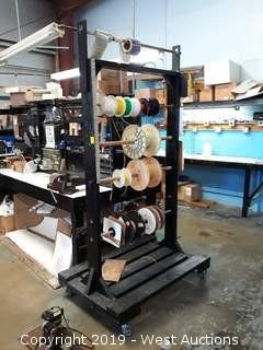 7' Tall Wire Cart With (11) Spools Of Wire