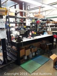 8' Double Sided Work Bench With Tools, Hardware, And More