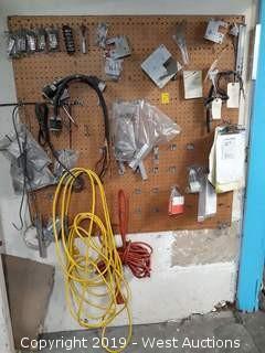 Pegboard, Extension Cords, Hardware