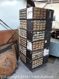 4 Spided 6' Spinning Hardware Organizer Full Of Jewlers Tooling And Hardware