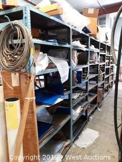 (6) 6' Steel Shelf Racks With Assorted Steel Panels