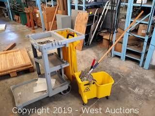 Rubbermaid Janitor Cart with Mop and Bucket 