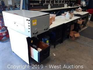 (3) Desks With Parted Out Jofre System, Parts, Hardware