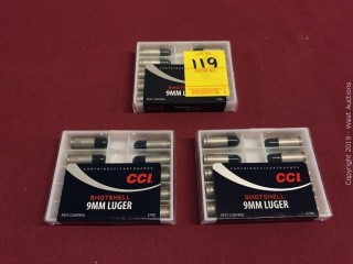 (3) CCI 9MM Luger 12 Shot Shotshell