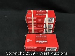 (4) Fiocchi 6,35 Browning 25 Auto Boxes