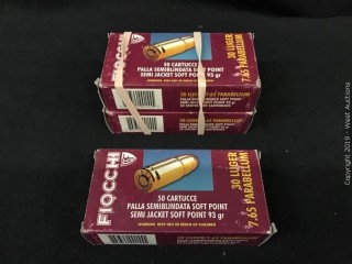 (3) Fiocchi 30 Luger 7.65 Parabellum Boxes