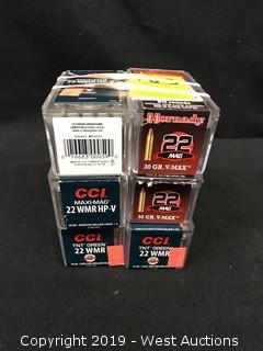 (6) Assorted 22 WMP HP+V Cartidges
