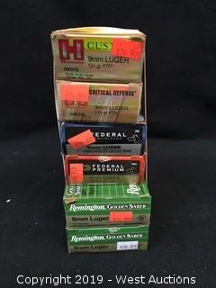 (6) Assorted 9mm Luger HP Boxes