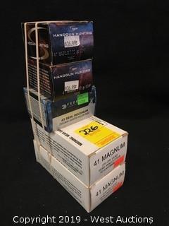 (5) 41 Magnum JHP / Semi-wadcutter Boxes 