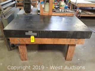5' x 3' Precision Granite Block Slab With Wood Table