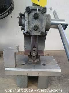 Manually Operated Arbor Press with Notching Die