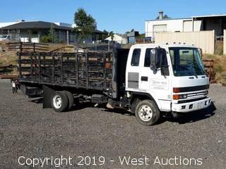 1995 Isuzu Diesel Stake Side Flatbed Truck with Liftgate