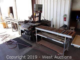 Marvel Series V10A2 Automatic Vertical Bandsaw with (2) Roller Tables
