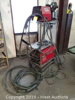 Lincoln Electric Invertec V350-Pro Welder With Wire Feeder and Stand