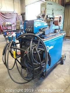 Miller Dimension 452 DC Welding Power Supple With Miller Feeder, Guns, And Welding Cart