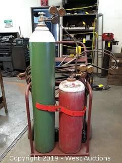Compressed Oxy/Acetylene Torch Kit With Bottle Cart