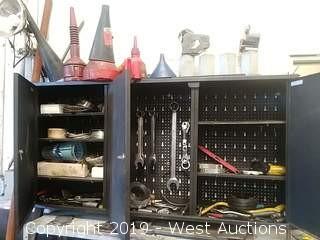 Wall Mounted Tool Cabinet with Contents