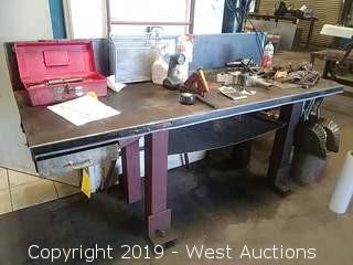 Custom Metal Work Bench with Removable Surface