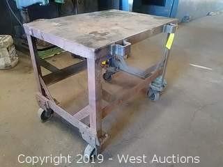 Steel Work Table on Casters