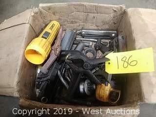 Bulk Lot:  Box with Allen Wrenches, Clamp, Chuck Keys, & More
