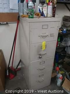 Four Drawer File Cabinet with Contents
