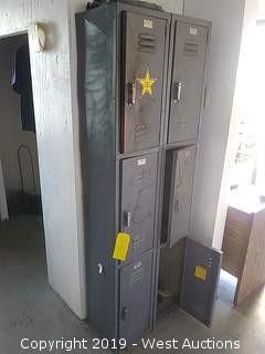  Medart 6 Metal Locker Unit